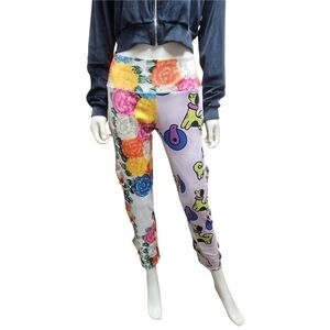 CHOPOVA LOWENA | White Purple Dog & Floral Tennis Leggings in One Size
